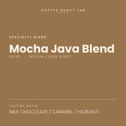 Coffee Roast Lab Mocha Java Blend coffee — medium / dark roast — milk chocolate, caramel, hazelnut