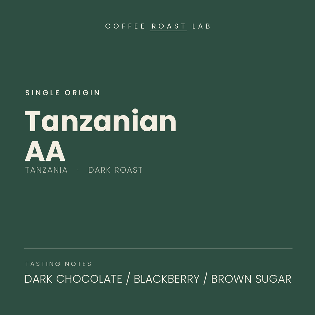 Coffee Roast Lab Tanzanian AA coffee, Tanzania, dark roast, dark chocolate, blackberry, brown sugar