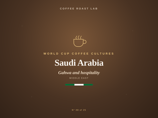 Saudi Arabia coffee culture, part of the World Cup Coffee Cultures series from Coffee Roast Lab