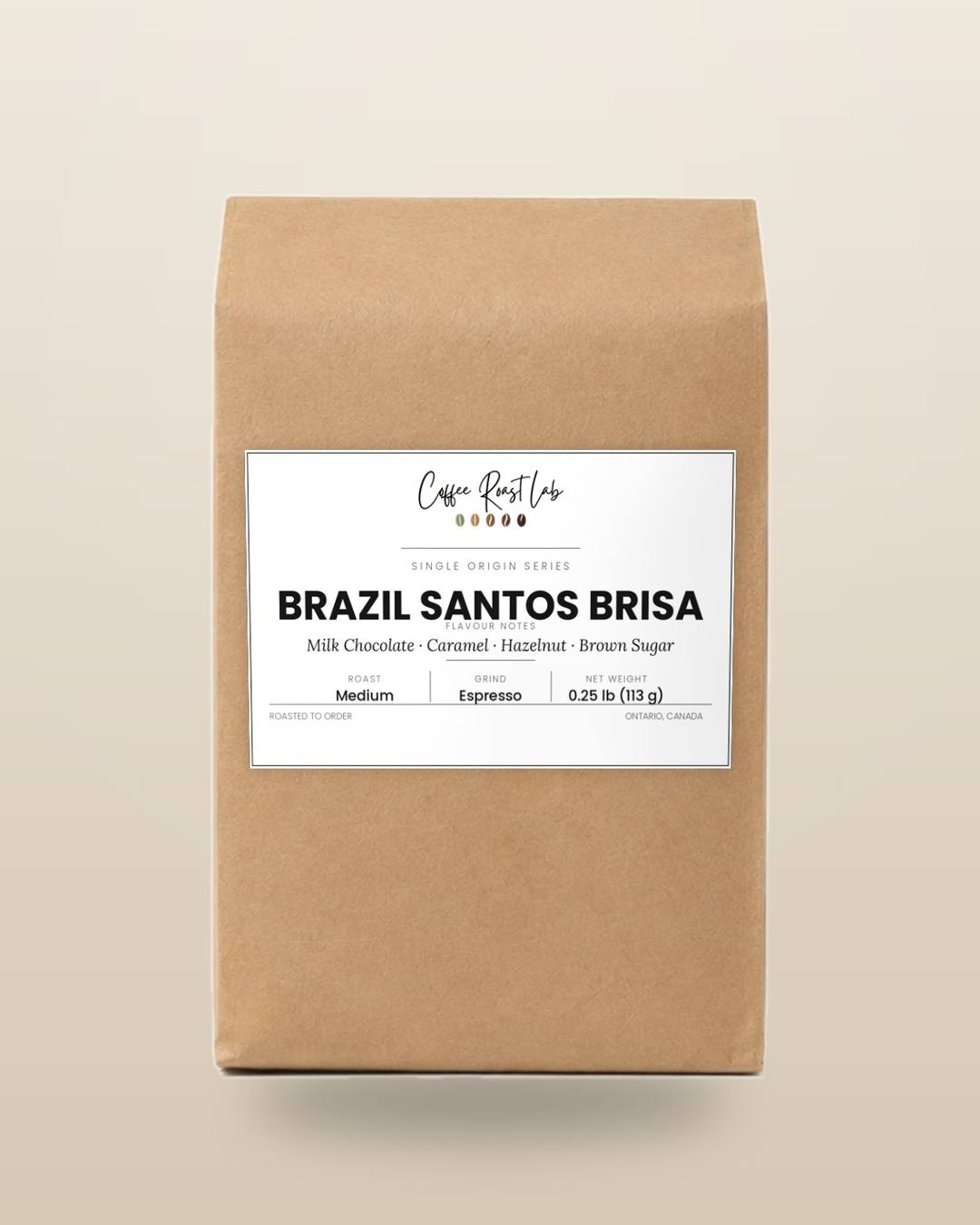 Coffee Roast Lab Brazil Santos Brisa coffee — Sampler, espresso, medium roast