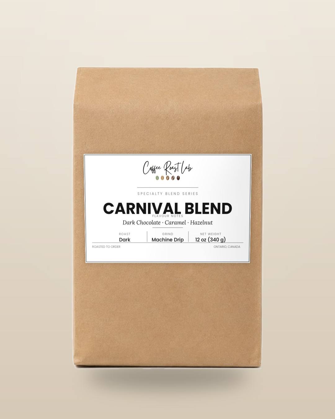 Coffee Roast Lab Carnival Blend coffee — 12 oz, machine drip, dark roast