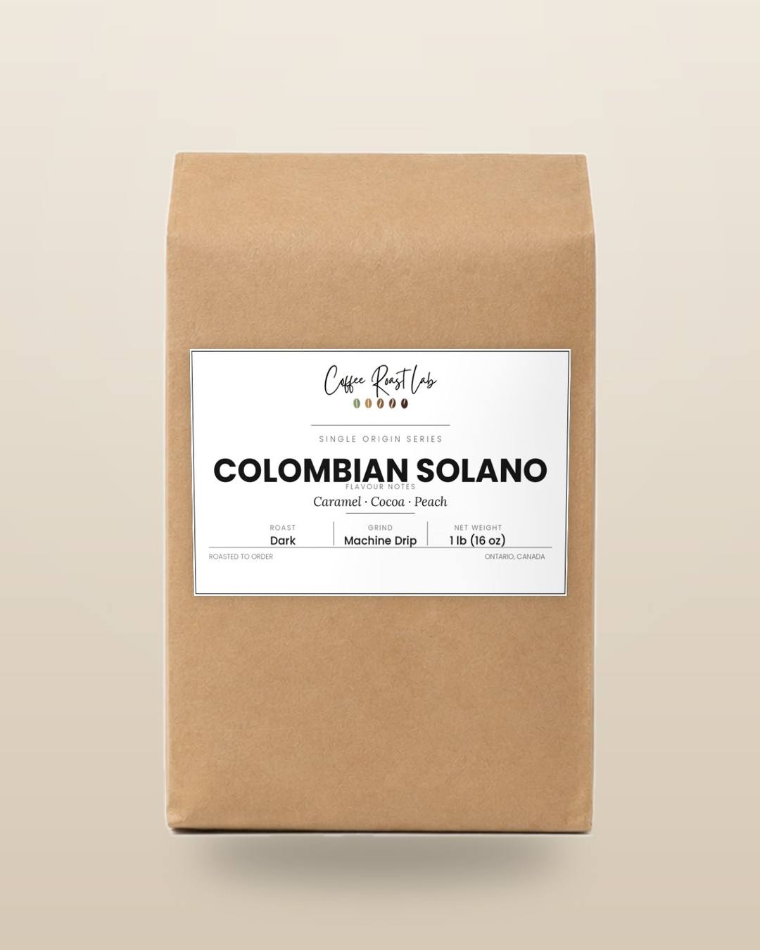 Coffee Roast Lab Colombian Solano coffee — 1 lb, machine drip, dark roast
