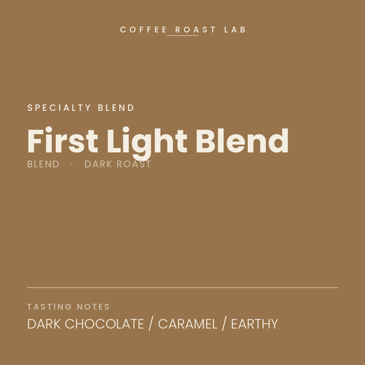 Coffee Roast Lab First Light Blend coffee — dark roast — dark chocolate, caramel, earthy
