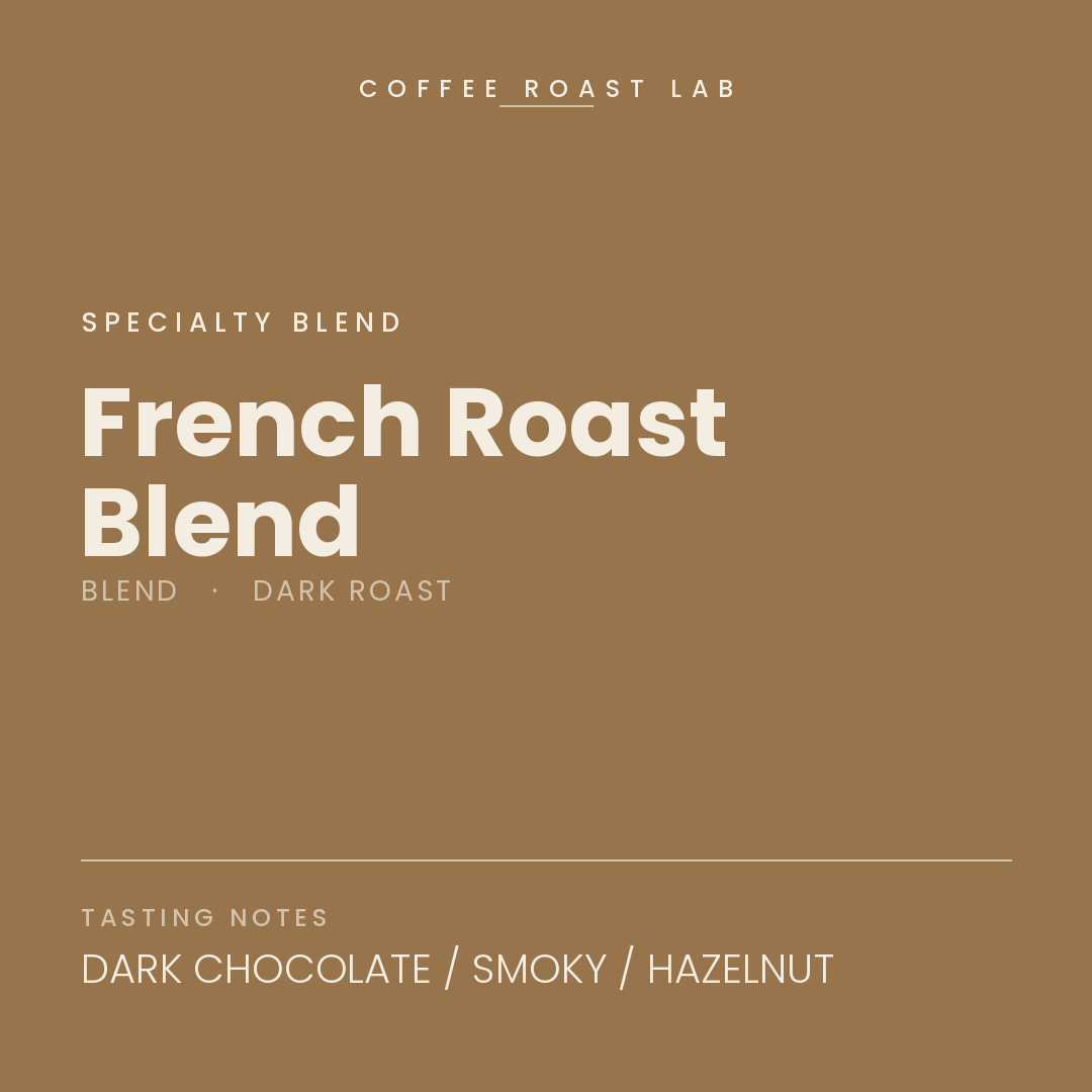 Coffee Roast Lab French Roast Blend coffee — dark roast — dark chocolate, smoky, hazelnut