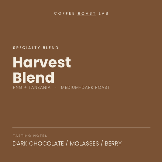 Coffee Roast Lab Harvest Blend coffee, PNG and Tanzania, medium-dark roast, dark chocolate, molasses, berry