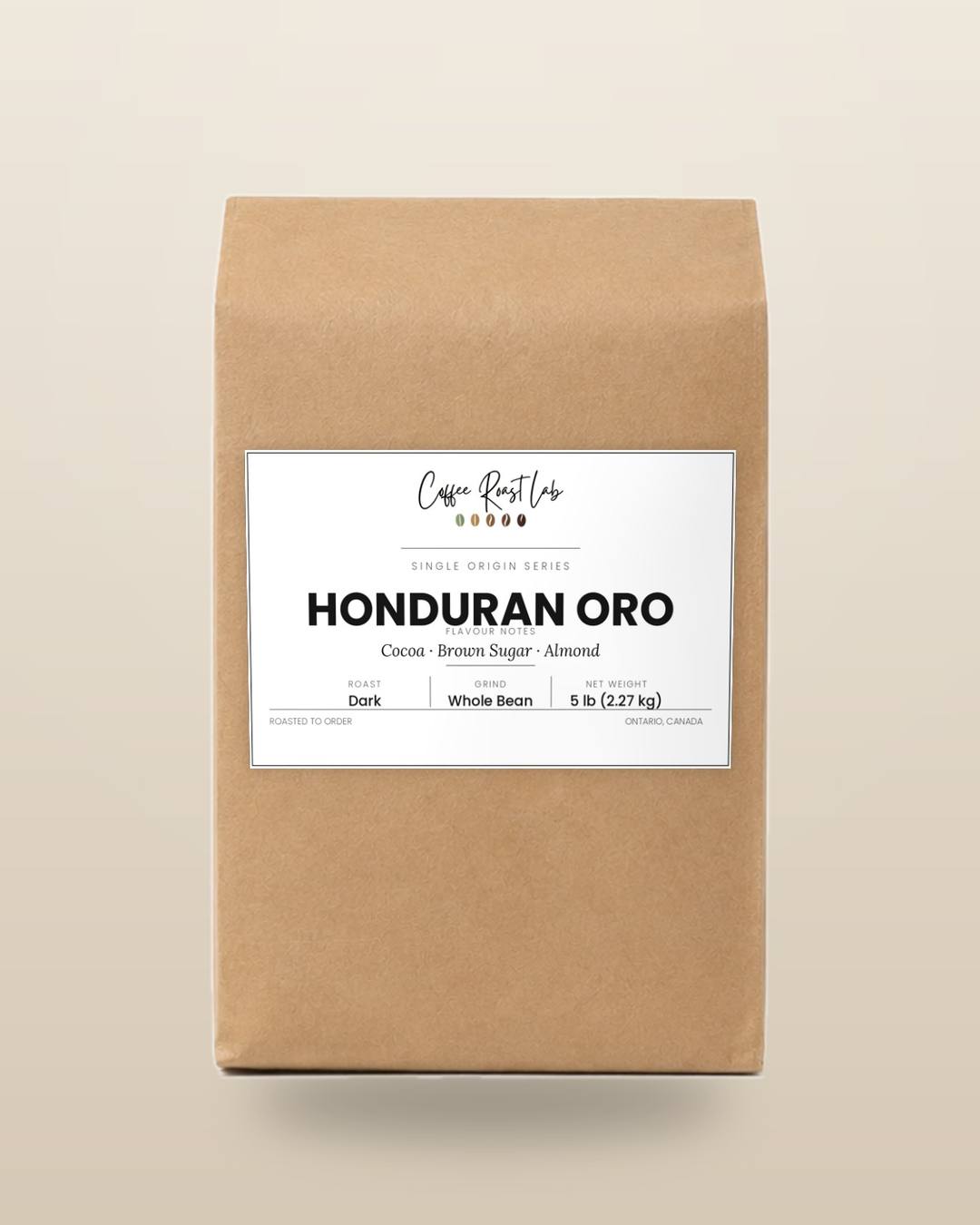 Coffee Roast Lab Honduran Oro coffee — 5 lb, whole bean, dark roast