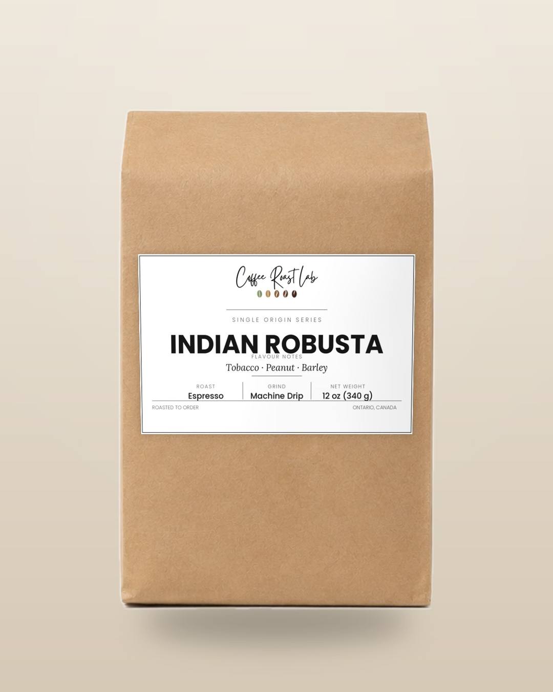 Coffee Roast Lab Indian Robusta coffee — 12 oz, machine drip, espresso roast