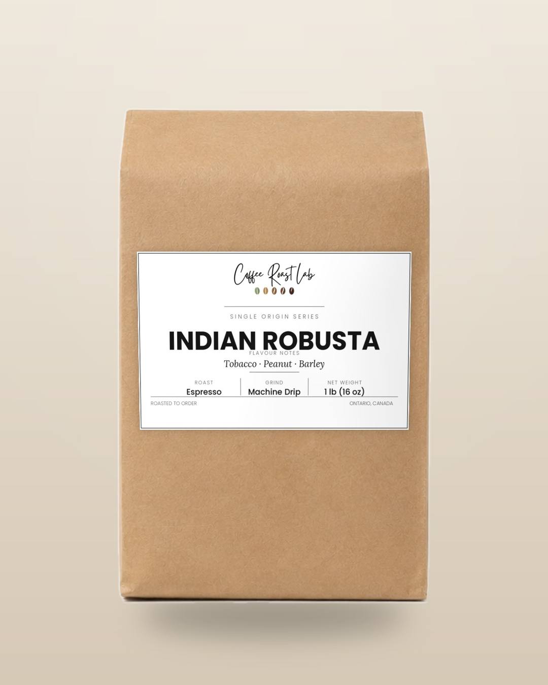 Coffee Roast Lab Indian Robusta coffee — 1 lb, machine drip, espresso roast
