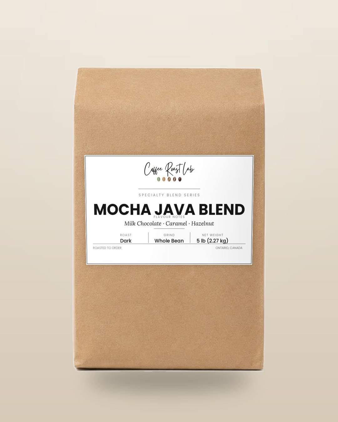 Coffee Roast Lab Mocha Java Blend coffee — 5 lb, whole bean, dark roast