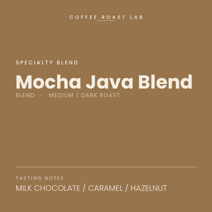 Coffee Roast Lab Mocha Java Blend coffee — medium / dark roast — milk chocolate, caramel, hazelnut