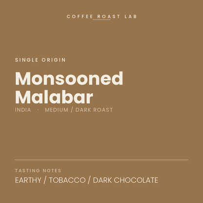 Coffee Roast Lab Monsooned Malabar coffee — India, medium / dark roast — earthy, tobacco, dark chocolate