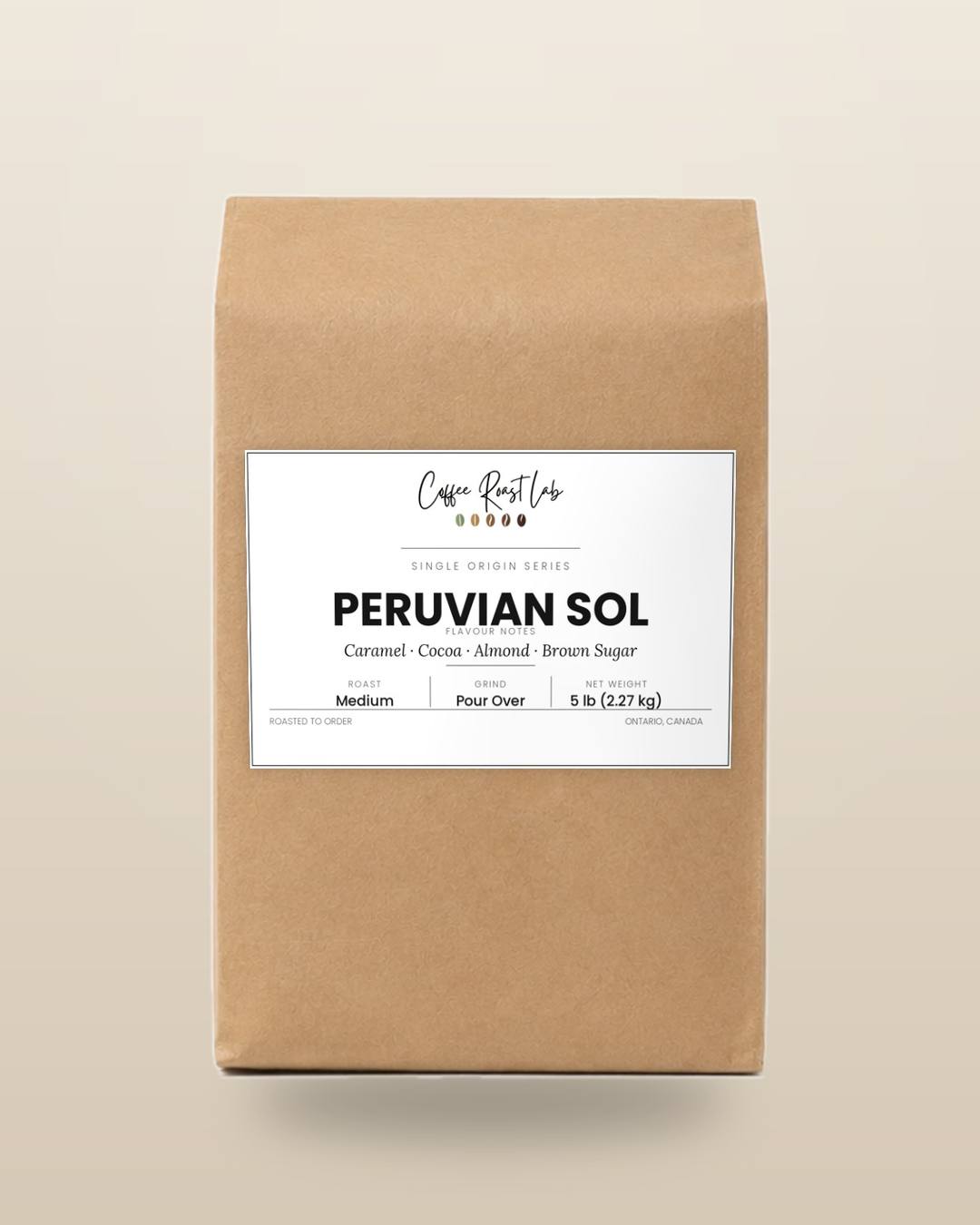 Coffee Roast Lab Peruvian Sol coffee — 5 lb, pour over, medium roast