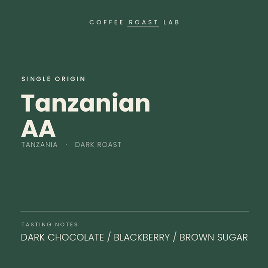 Coffee Roast Lab Tanzanian AA coffee, Tanzania, dark roast, dark chocolate, blackberry, brown sugar