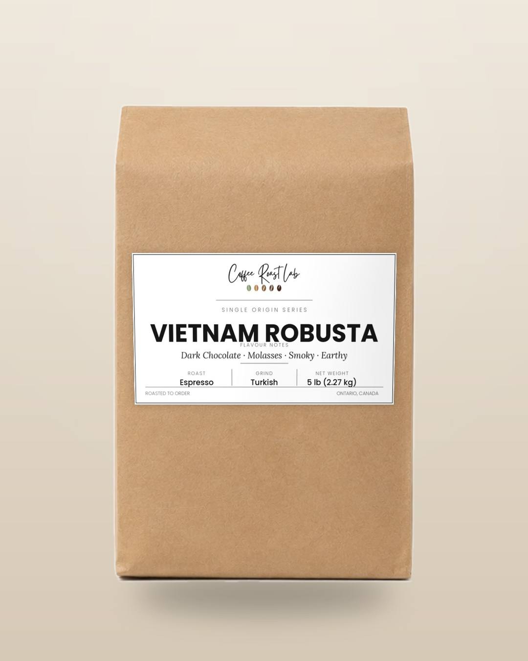 Coffee Roast Lab Vietnam Robusta coffee — 5 lb, turkish, espresso roast