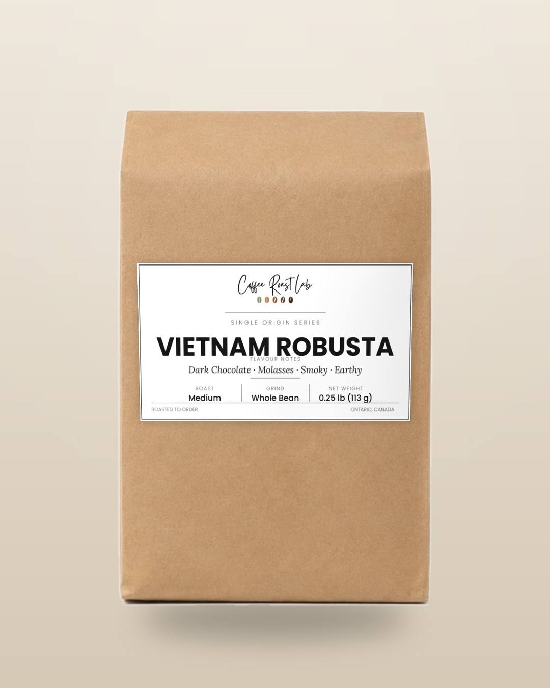 Coffee Roast Lab Vietnam Robusta coffee — Sampler, whole bean, medium roast